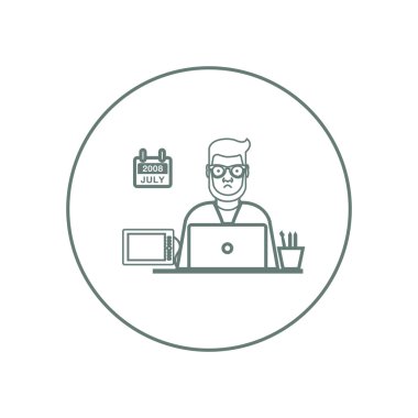 Grafik tasarımcı - düğme - grafik tasarımcı. Hisse senedi illüstrasyon