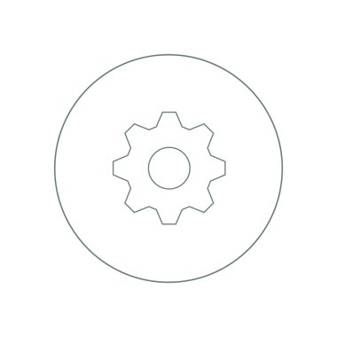 Dişli simgesini. Hisse senedi illüstrasyon düz tasarım simgesi.