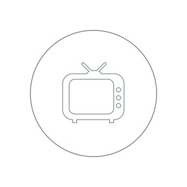 TV kavramı simgesi. Ortam kavramı simgesi. Hisse senedi illüstrasyon düz des