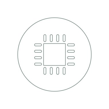 Devre kartı, teknoloji simgesi, hisse senedi illüstrasyon düz tasarımı