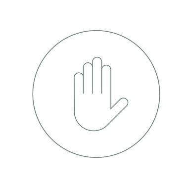 Bir insan eli dur işareti gösteren resim