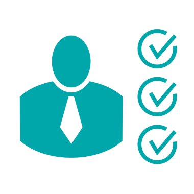 Pano ve kontrol listesine sahip iş adamı