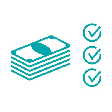 Finansal Plan - yığın para simgesinin - hisse senedi illüstrasyon