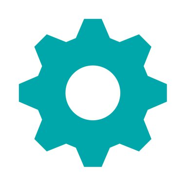 Dişli simgesini. Hisse senedi illüstrasyon düz tasarım simgesi.