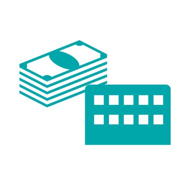 Altyapı sermaye - fabrika ve para simgesi. Altyapı