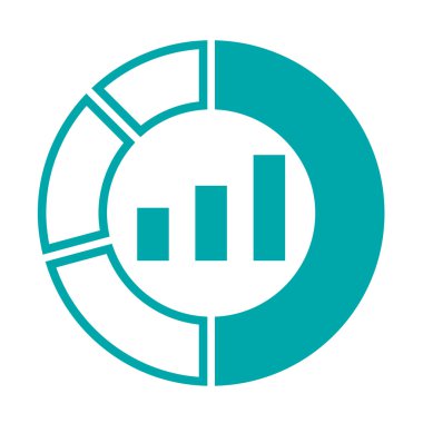 Donut grafik farklı büyüklükte parçalar. Ortasında grafik bir