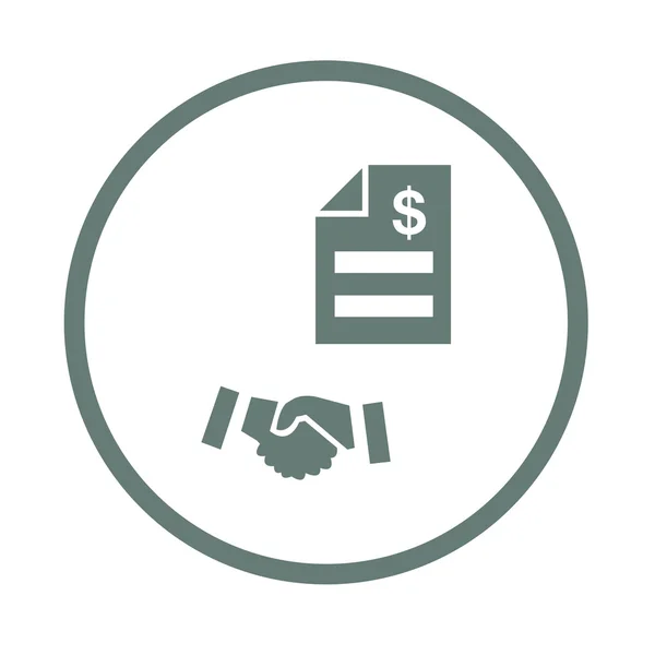 Händedruck und Banknotensymbol. Passiva Finanzierungskonzept Symbol. Stock Illustration flache Design-Ikone — Stockfoto