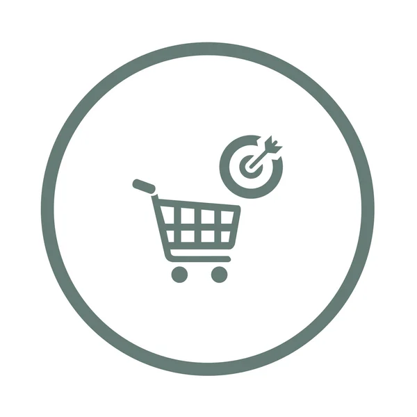 Mercado objetivo - Ilustración de stock - Icono de concepto de mercado objetivo - Icono de carrito de compras - Icono de objetivo — Foto de Stock