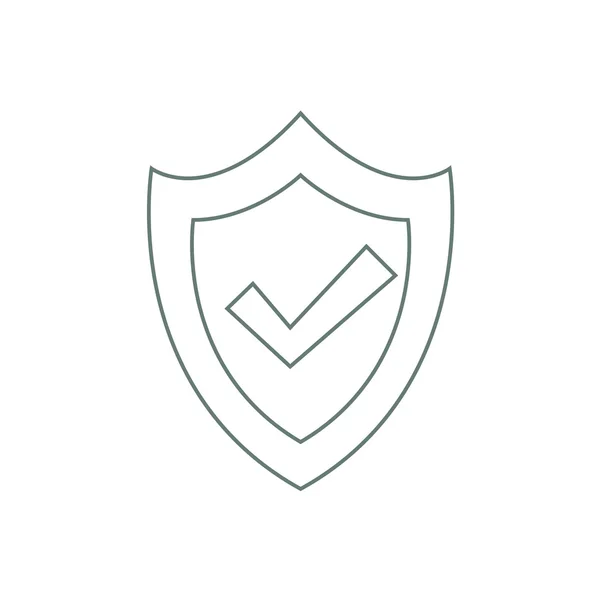 Zabezpieczenie bezpieczeństwa Tarcza - przycisk - pojęcie symbolu. Ikona koncepcja tarcza bezpieczeństwa. Ilustracji Płaska konstrukcja ikona. — Zdjęcie stockowe