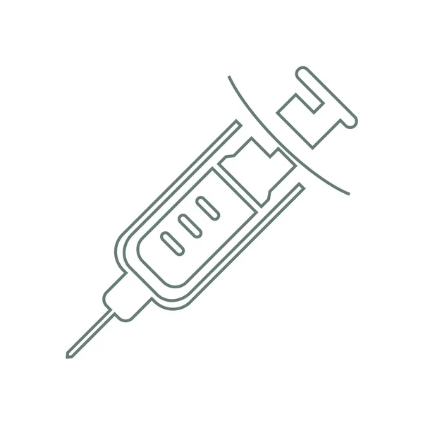 Syringe icon isolated on white background. Monochrome image. — Stock Photo, Image