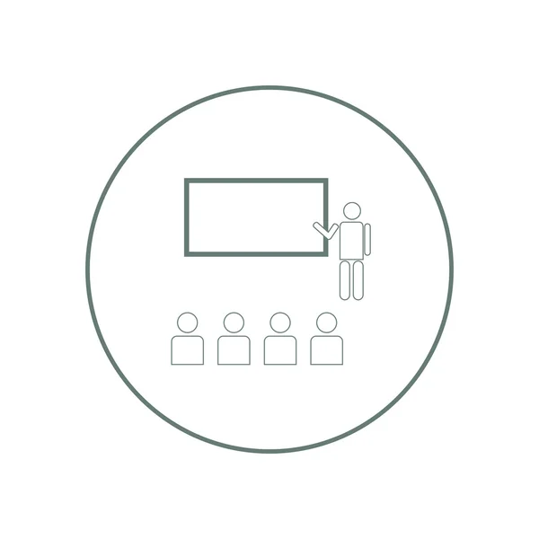 Seminarkonzept. Konferenzkonzept. Lehrer vor Whiteboard und Publikum. — Stockfoto