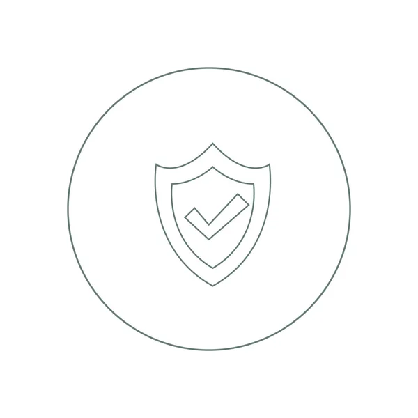 Zabezpieczenie bezpieczeństwa Tarcza - przycisk - pojęcie symbolu. Ikona koncepcja tarcza bezpieczeństwa. Ilustracji Płaska konstrukcja ikona. — Zdjęcie stockowe