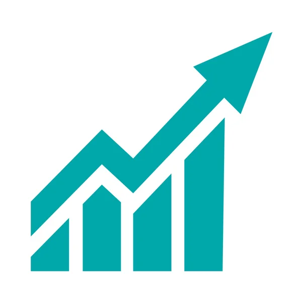 Wzrost - ikona koncepcja planu przepływu środków pieniężnych. Pień ilustracja wykres w — Zdjęcie stockowe