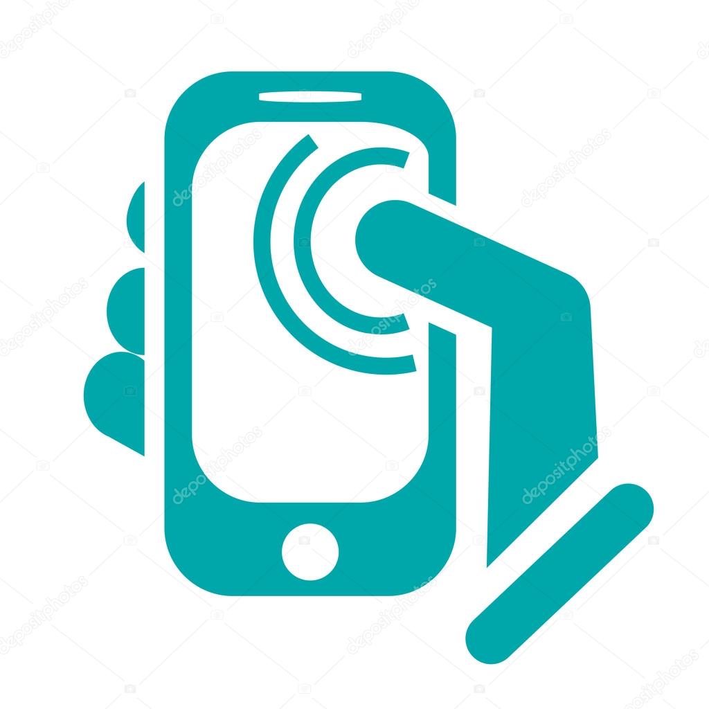 Cell Phone Touch Screen Notifications Concept Icon. Touch Screen