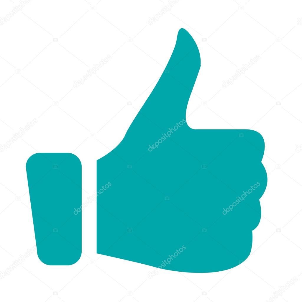 Illustration of positive feedback with thumbs up icon.