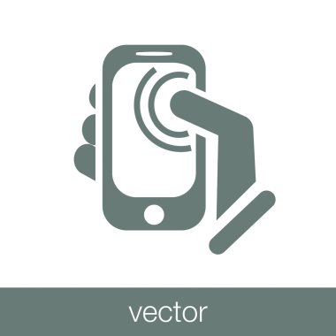 Cep telefonu dokunmatik ekran bildirimleri kavramı simge. Dokunmatik ekran