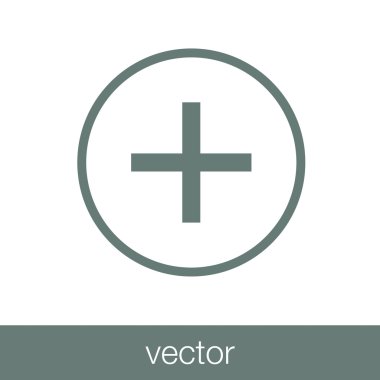 Artı işareti - düğme - artı işareti simgesi. Pozitif sembol.