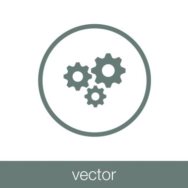 Dişli işlem kavramı simgesi. Hisse senedi illüstrasyon düz tasarım simgesi.