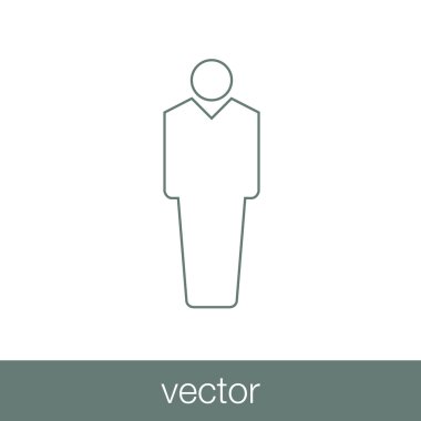 İnsan figürü - düğme - insan figürü simgesi. Hisse senedi illüstrasyon fl