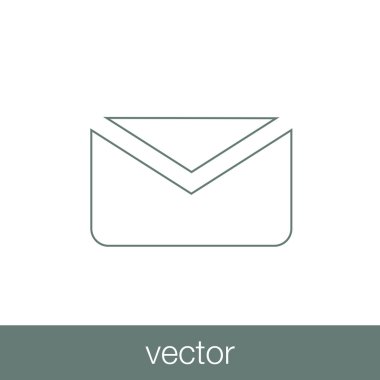 Gelen kutusu - zarf posta kutsal kişilerin resmi, vektör çizim. Düz tasarım ICO