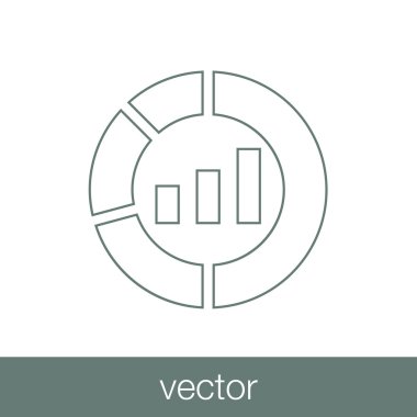 Donut grafik farklı büyüklükte parçalar. Ortasında grafik bir