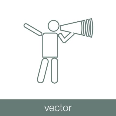 -Düğme - soyut işadamı megafon ile aday gösteriyorum. illustr