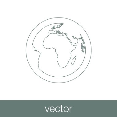 İllüstrasyon - küre simgesi - düz simgesi tasarım stok