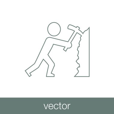 Basitleştirilmiş işçi - düğme - hisse senedi illüstrasyon simge - madenci hasta