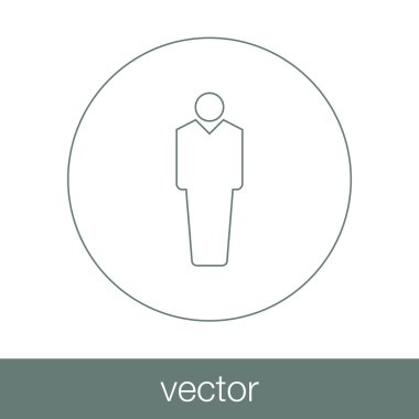 İnsan figürü - düğme - insan figürü simgesi. Hisse senedi illüstrasyon fl