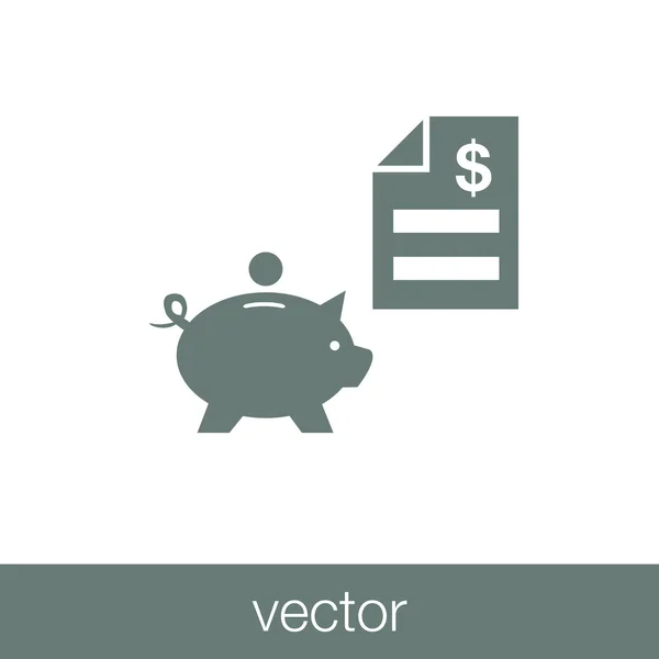 Bank & finance icons ( signs ) related to money- vector graphic. This illustration also represents savings account, investments, wealth creation, banking business, saving money ( cash ). — Stock Vector