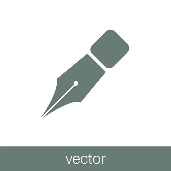Pen Tool Silhouette Concept. old ink pen nibs. — Stock Vector