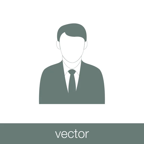 Icono de concepto de avatar persona bien vestido. Stock ilustración plana — Vector de stock