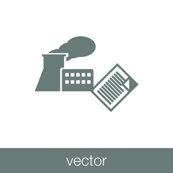 Ícone de ilustração de construção industrial, fábrica e usina . — Vetor de Stock