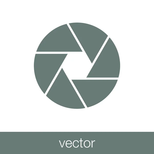 Icono de concepto de obturador de cámara. Icono de diseño plano de ilustración Stock — Vector de stock