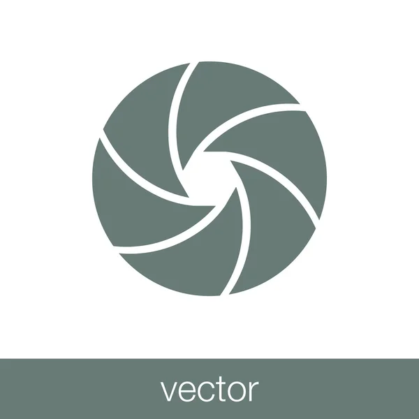 Icono de concepto de obturador de cámara. Icono de diseño plano de ilustración Stock — Vector de stock