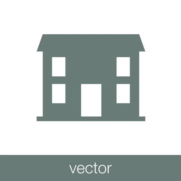 Icono de concepto de edificio pequeño. Icono de diseño plano de ilustración Stock — Vector de stock