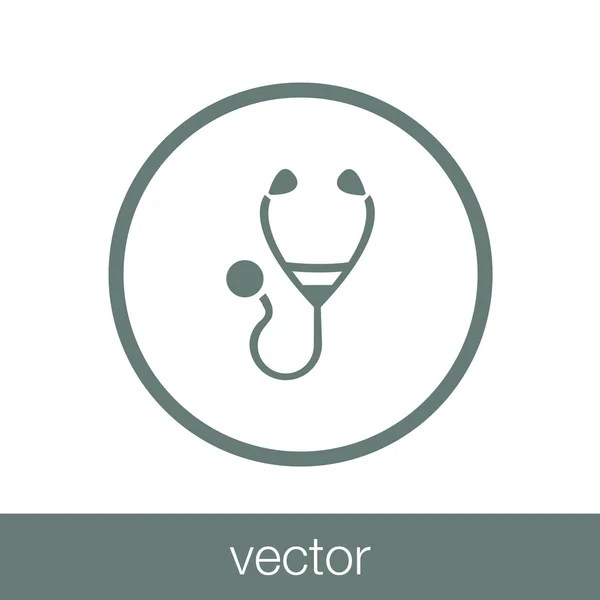 Icona medica piatta per stetoscopio Icona dell'illustrazione vettoriale — Vettoriale Stock