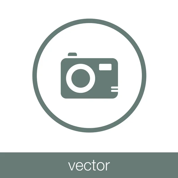 Koncept ikona média & elektroniky. Digitální fotoaparát koncept ikona. S — Stockový vektor