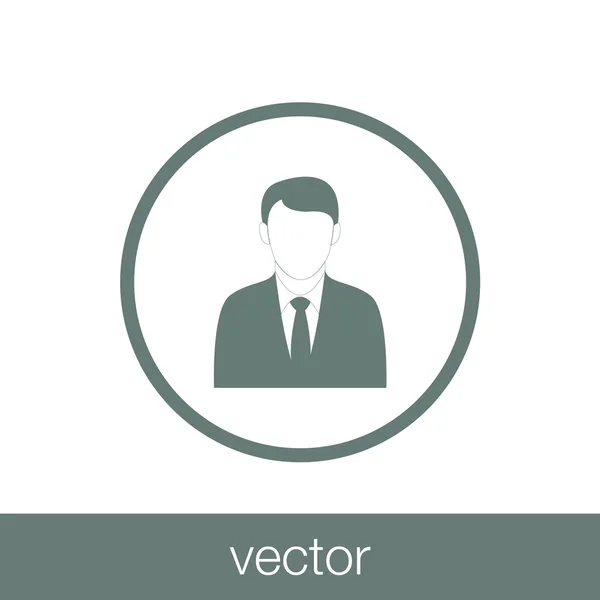 Icono de concepto de avatar persona bien vestido. Stock ilustración plana — Vector de stock
