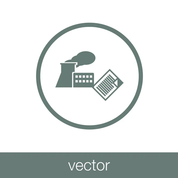 Ikone für Industriegebäude, Fabrik und Kraftwerk. — Stockvektor