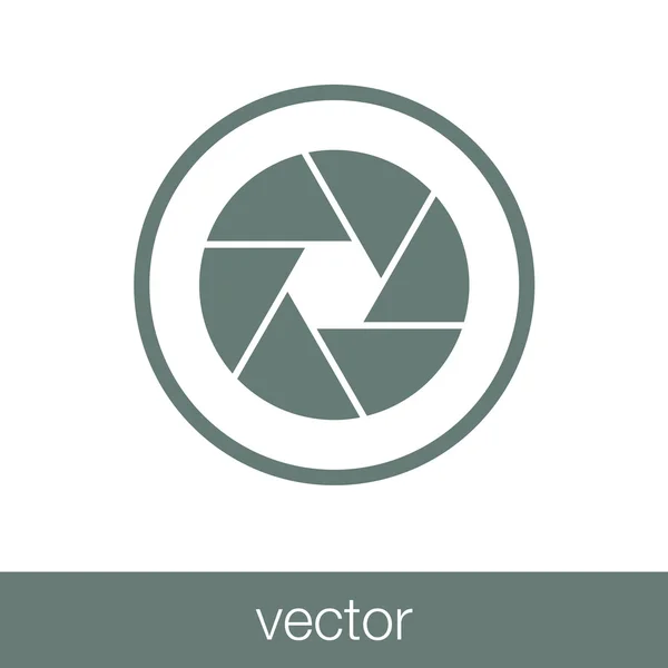 Icono de concepto de obturador de cámara. Icono de diseño plano de ilustración Stock — Vector de stock