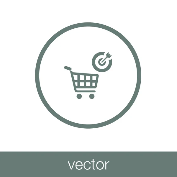 Target Market - Vector - Button - Stock Illustration - Target market concept icon - Shopping cart icon - Target icon — Stock Vector