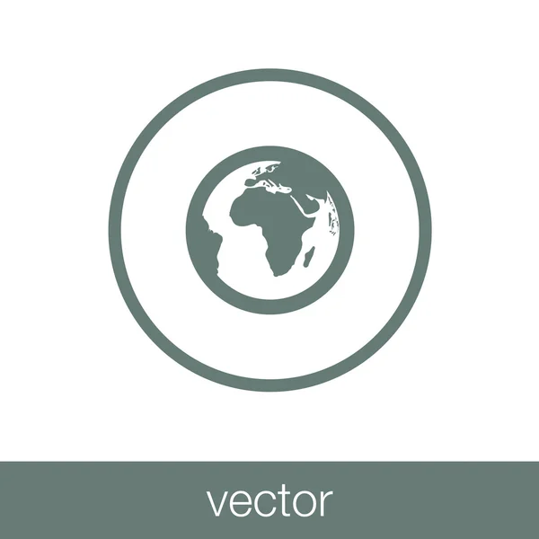 Lagerabbildung - Globus-Symbol - flaches Icon-Design — Stockvektor