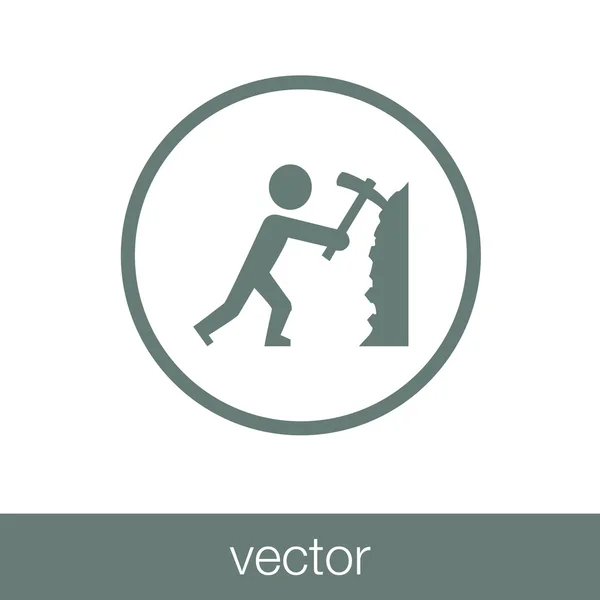 Trabalhador - Botão - Ícone de ilustração de estoque - Mineiro simplificado doente —  Vetores de Stock