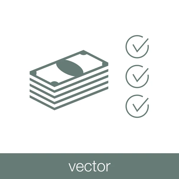 Plan financiero - Icono de pila de dinero - Ilustración de acciones — Vector de stock