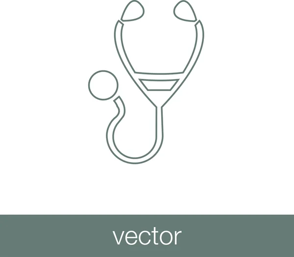 Flaches medizinisches Symbol | Stethoskop-Vektor-Illustrations-Symbol — Stockvektor