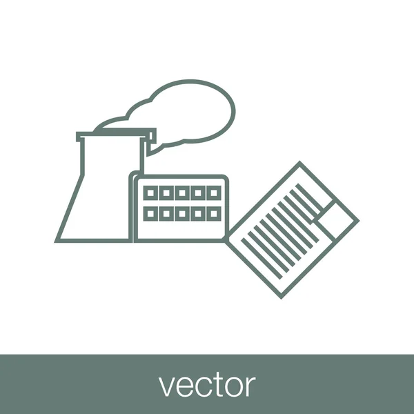 Ícone de ilustração de construção industrial, fábrica e usina . — Vetor de Stock