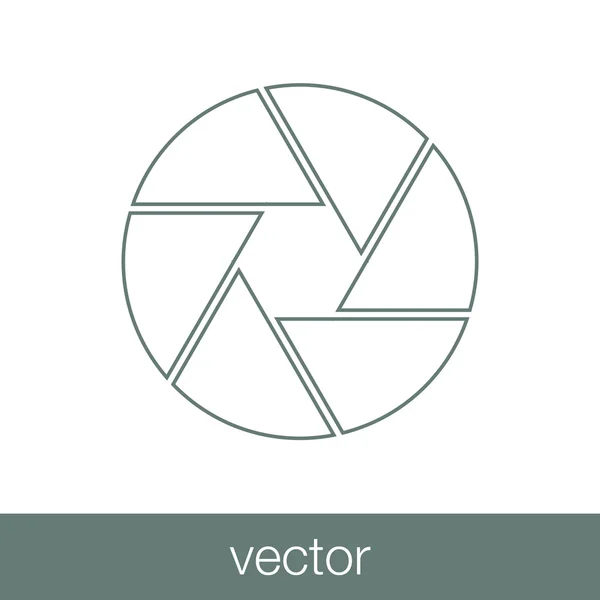 Icono de concepto de obturador de cámara. Icono de diseño plano de ilustración Stock — Vector de stock