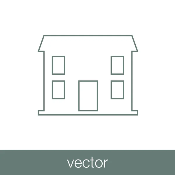 Icono de concepto de edificio pequeño. Icono de diseño plano de ilustración Stock — Vector de stock