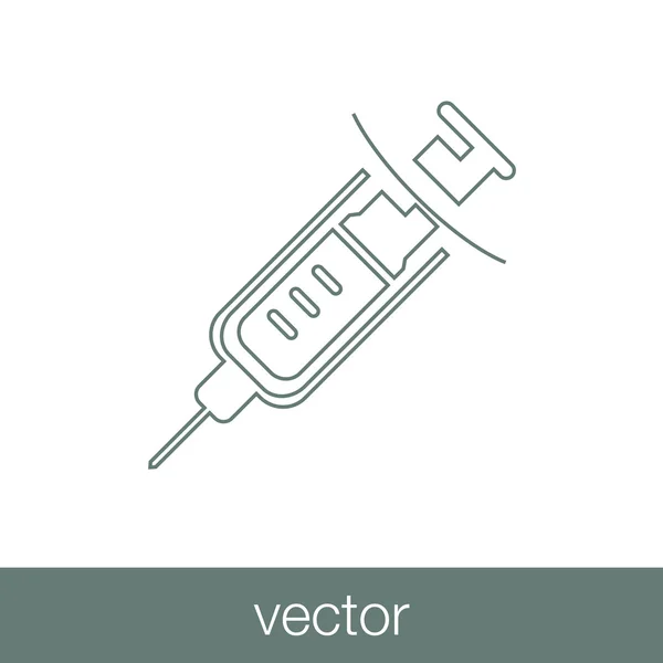 Icono de la jeringa aislado sobre fondo blanco. Imagen monocromática . — Archivo Imágenes Vectoriales